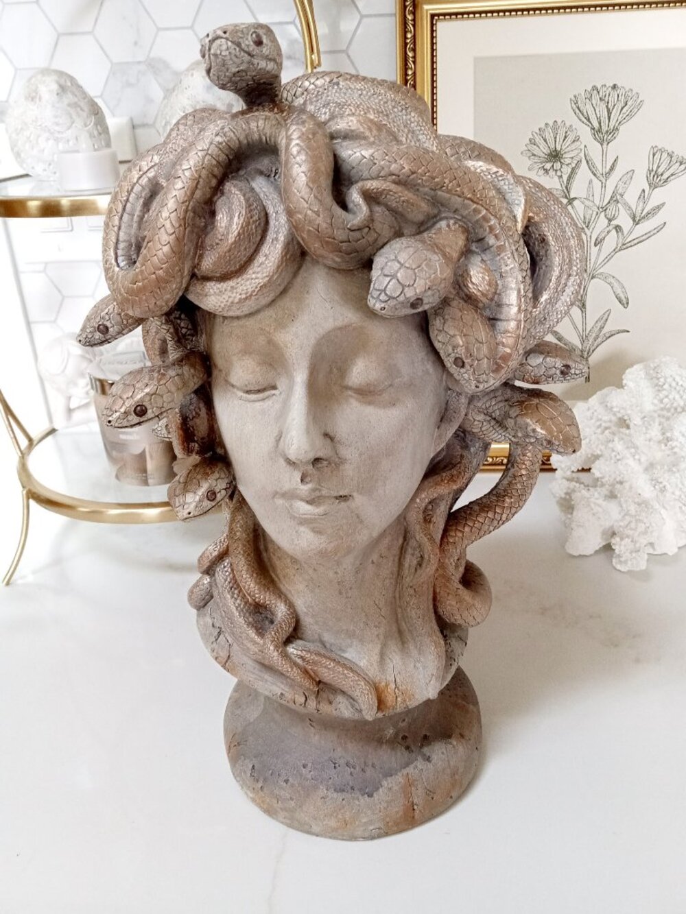 NEW! MYTHOLOGY MYTHICAL MEDUSA 14" HEAD STATUE DECOR